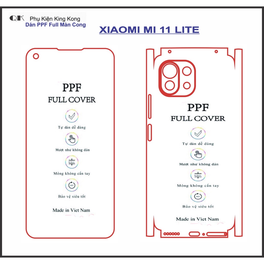 Dán PPF Bảo vệ màn hình Xiaomi Mi 11Lite – 11 Pro Full màn mặt trước – sau