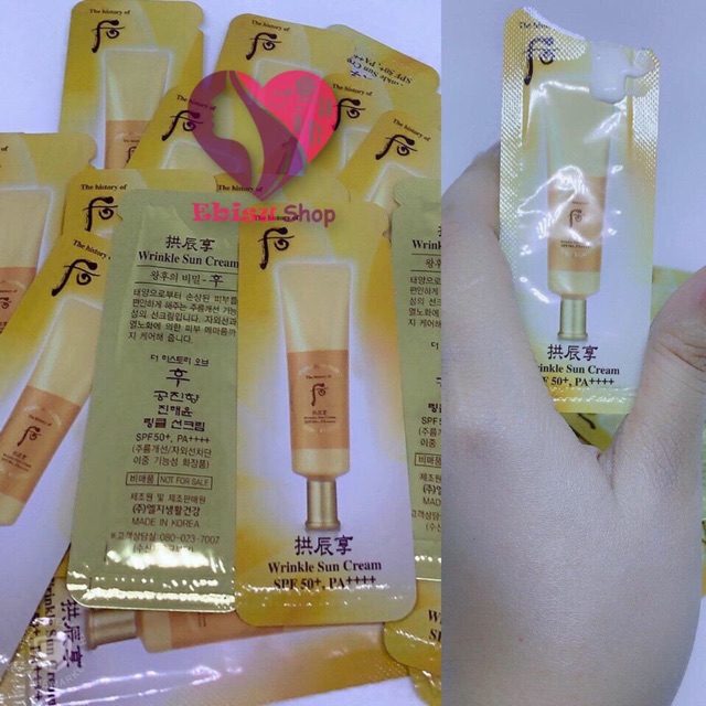 combo 10 gói  Kem chống nắng chống nhăn  Whoo Wrinkle Sun SPF 50 (hàng như hình)