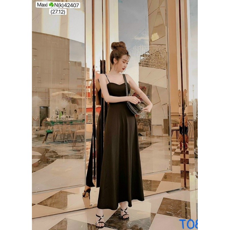 Đầm maxi biển 2 dây xinh tươi hở lưng gợi cảm có sẵn bra ngực TRIPBLE T DRESS - size S/M/L - MS205Y❤️❤️❤️❤️