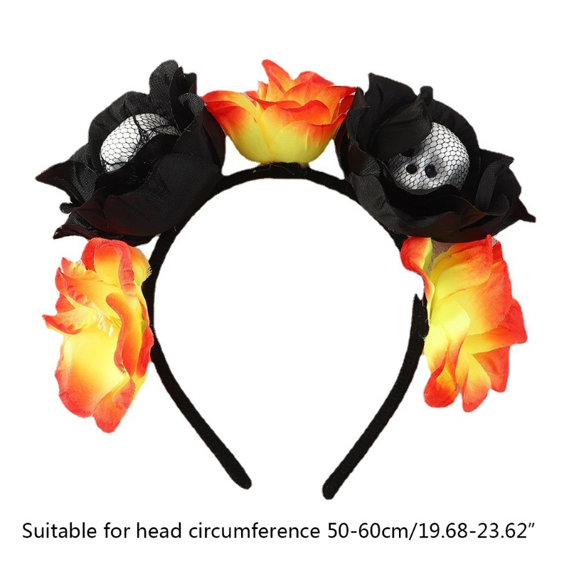 Băng Đô Hóa Trang Halloween Hình Đầu Lâu Hoa Chống Trượt