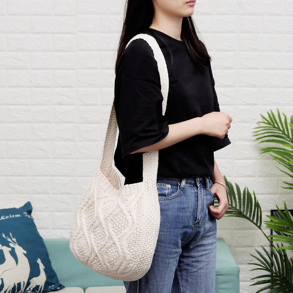 Túi Xách Đan Len Sức Chứa Lớn Thời Trang Cho Nữ