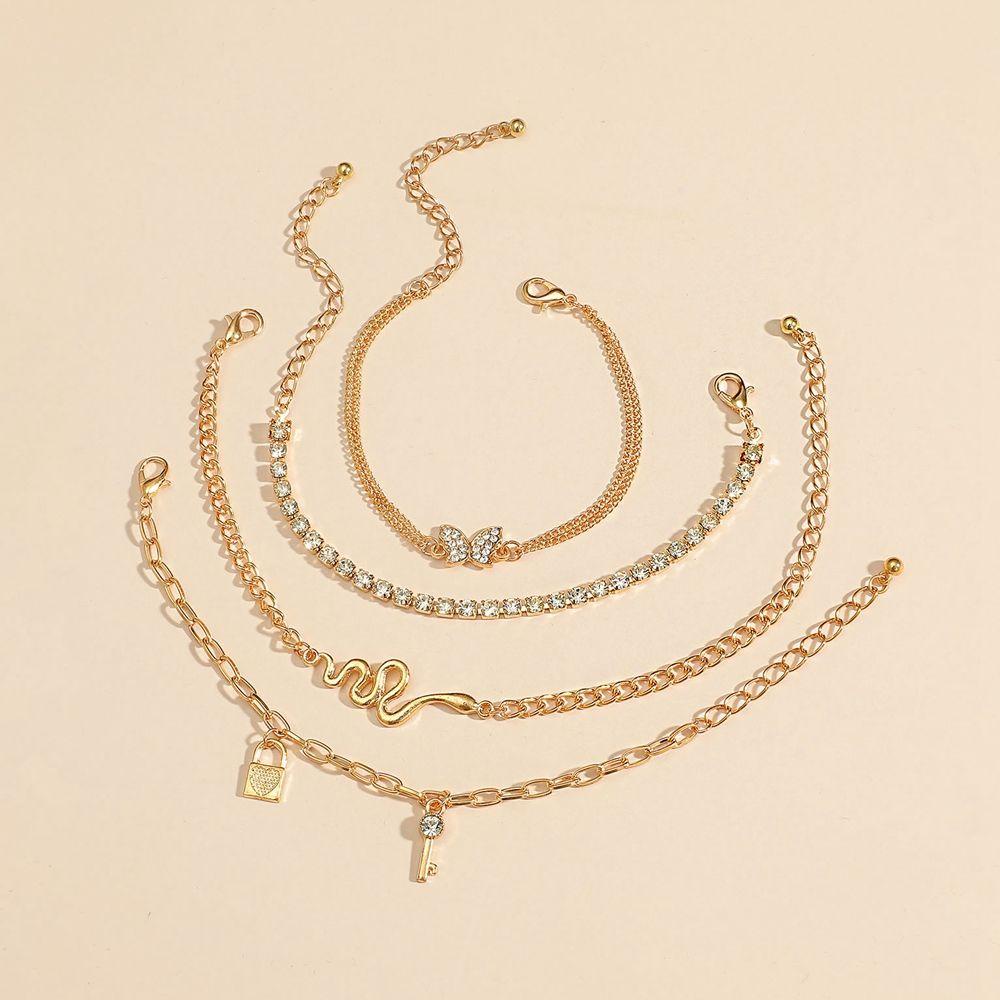 Vòng Tay Nhiều Lớp Hình Bướm WMES15H Phong Cách Bohemian Cổ Điển Có Thể Điều Chỉnh Kích Thước Dành|Vòng Tay Hợp Kim Hình Rắn Độc Đáo