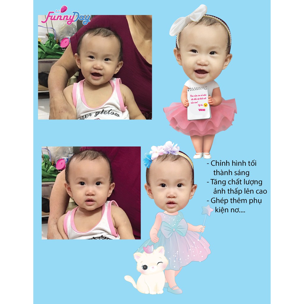 Hình chibi sinh nhật cho bé và gia đình [ CƯNG XỈU]