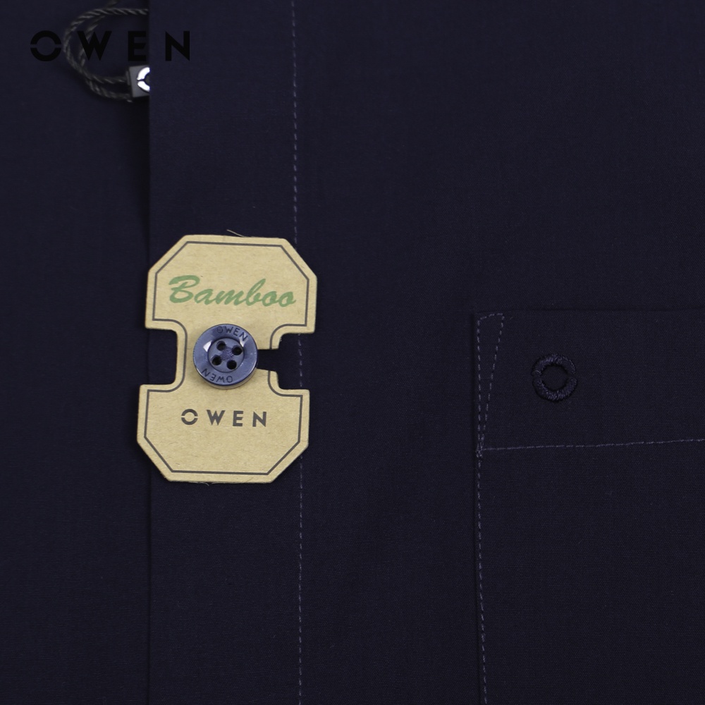 Áo sơ mi Nam dài tay Owen Regular Fit Navy Bamboo - AR221059DT