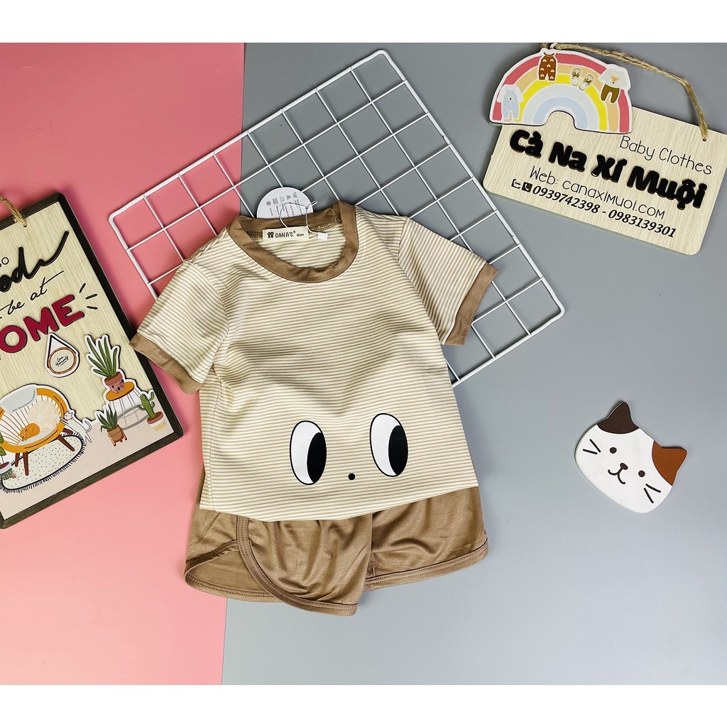 FULLSIZE(9-32kg)FREESHIPBộ Sọc Thun Lạnh Hàng Chuẩn Họa Tiết Dể Thương Cho Bé Gái Bé Trai