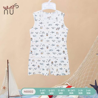 Bộ ba lỗ nus dành cho bé từ 6 tháng tới 4 tuổi họa tiết máy bay siêu dễ thương, siêu mềm mịn