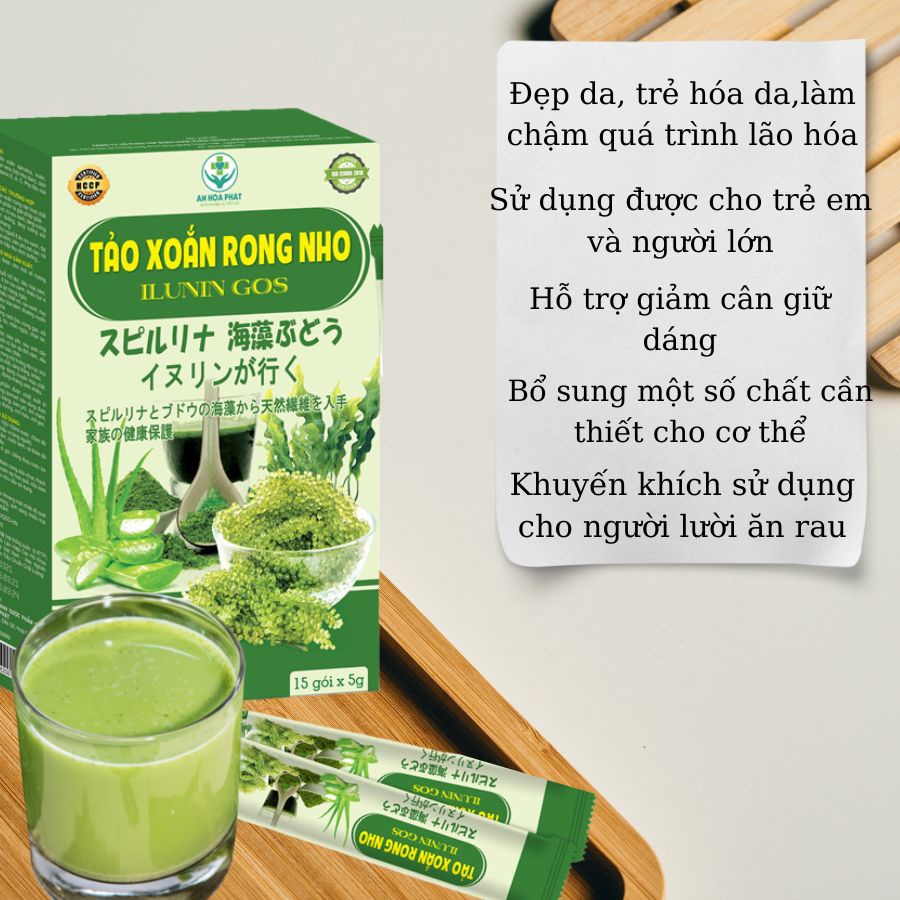 Bột Tảo Xoắn Rong Nho Inulin Gos Hỗ Trợ Bổ Sung Chất Xơ Cho Cơ Thể,Đẹp Da,Giữ Dáng
