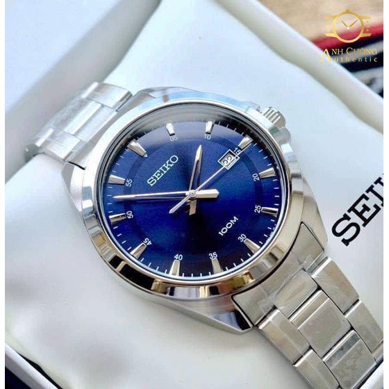 Đồng hồ nam Seiko SUR207P1 Chính hãng Nhật Bản - Dây Thép Không Rỉ - mặt kinh chống chầy , chống nước , BH 24 tháng
