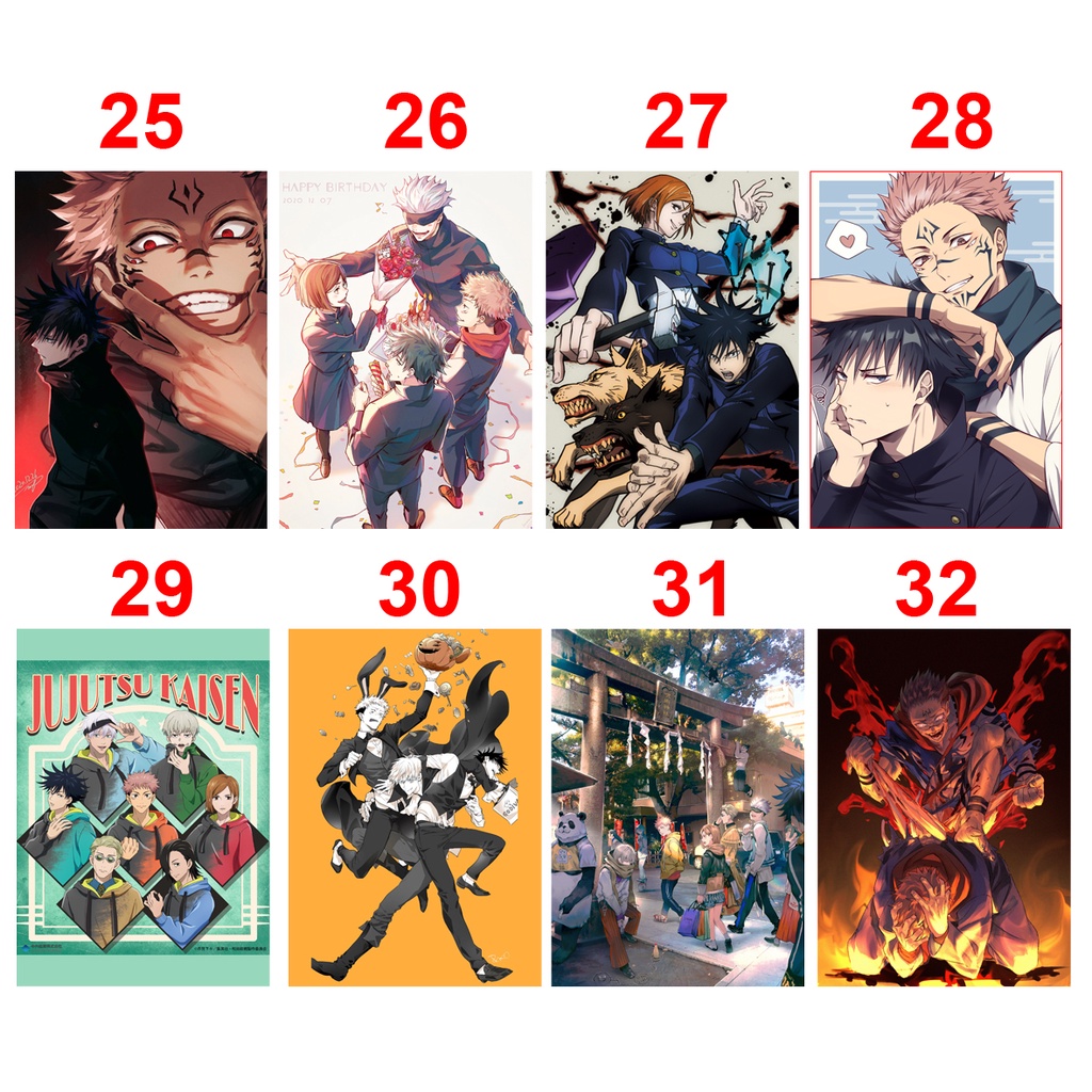 Poster tranh dán tường anime Jujutsu Kairen