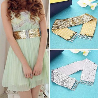 Thắt lưng đính sequin lấp lánh thời trang cho nữ