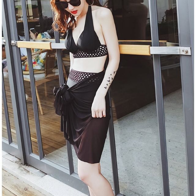 Bikini Đồ Bơi Nữ Đi Biển Hai Mảnh Đen Gọng Lưới Secxy BELLA