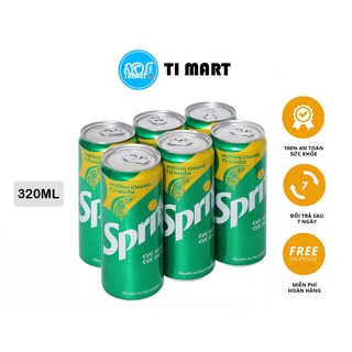 Lốc 6 lon nước ngọt Sprite hương chanh 320ml