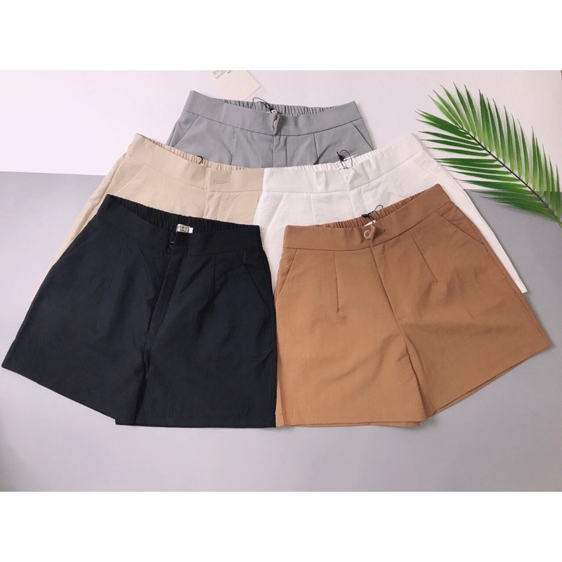 Quần Đùi Nữ Minchi Chất Đũi Cạp Cao Lưng Chun Freesize Không Nhăn Siêu Mát