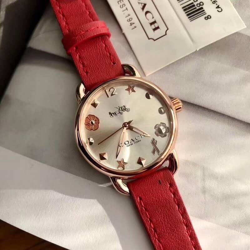 Đồng hồ nữ coach delancey dây da size 28mm