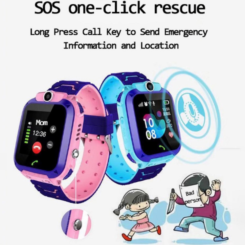 Đồng hồ thông minh trẻ em Q12 Vị trí chính xác Vị trí máy ảnh Theo dõi máy ảnh SOS / LBS Chống mất trẻ em Màn hình cảm ứng dành cho trẻ em SmartWatch