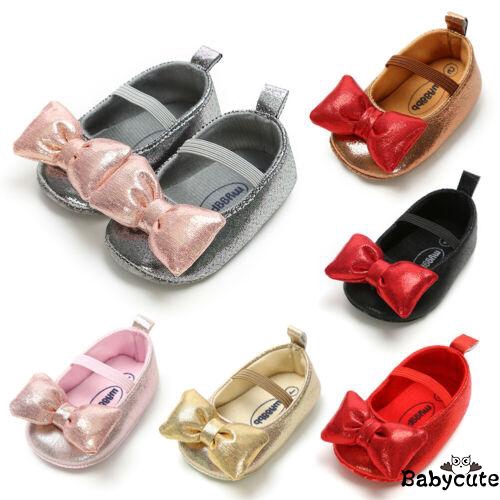 Bé Gái Giày Nơ, Giày Da Pu Chống Trơn Trượt Giày đế Mềm