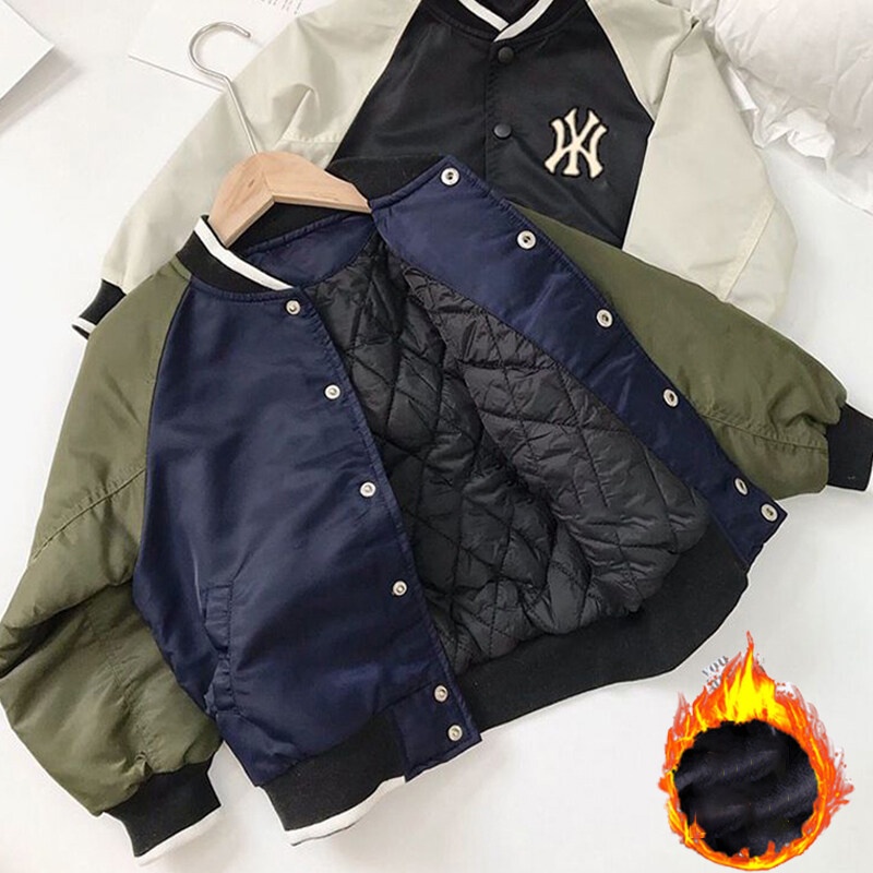 Áo khoác bóng chày AMILA bằng cotton dày dặn phong cách phương tây thời trang thu đông hàng cho trẻ em