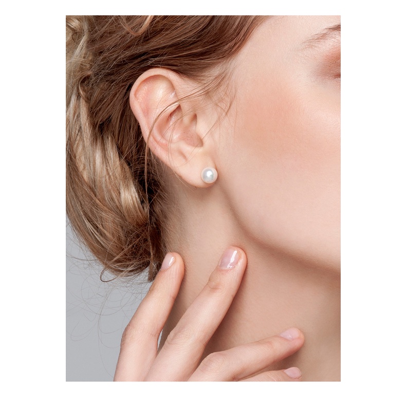 Khuyên tai / Bông tai bạc ý 925 nụ 6mm - CECY.BẢO HÀNH 12 THÁNG