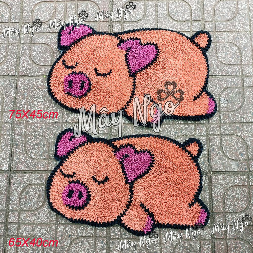 Thảm lau chân hình thú dễ thương size lớn siêu thấm hút, thảm trang trí thủ công