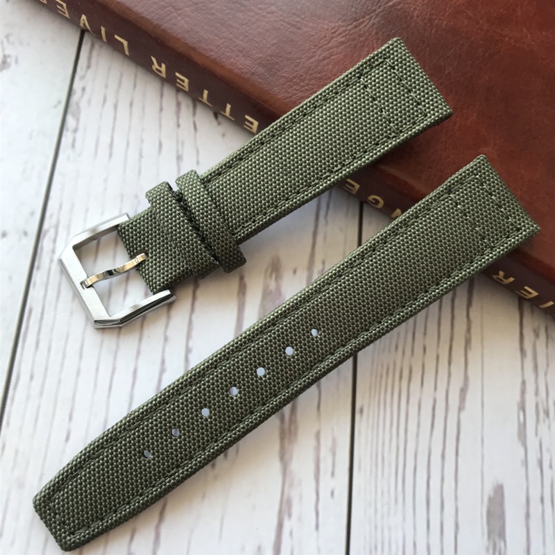 IWC thay thế IWC IWC Pilot Bồ Đào Nha Dây đeo bằng da Nylon canvas Dây đeo đồng hồ 20 21 22mm Nam