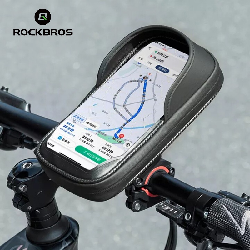 Túi đựng đồ dùng điện thoại Rockbros 6.2 inch có thể xoay 360° điều chỉnh gắn tay lái xe đạp/xe máy
