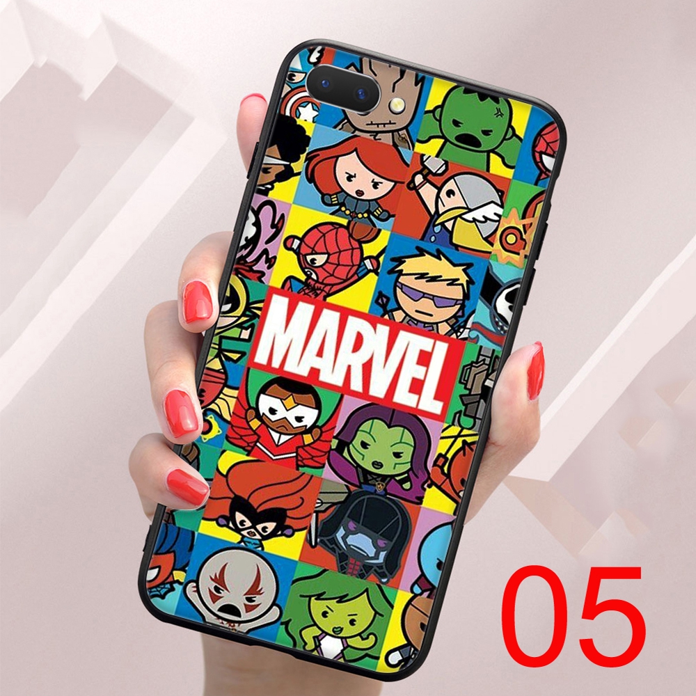 Ốp Điện Thoại Dẻo Viền Đen Họa Tiết Truyện Tranh Marvel Cho Oppo A52 A72 A92 A92S A93 A91 A12 A12E A1K A1 A83 A85 A7 Ax7