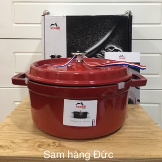 🇩🇪NỒI GANG STAUB CAO CẤP 24cm đỏ cherry MADE IN FRANCE -chính hãng đủ Bill từ Đức🇩🇪