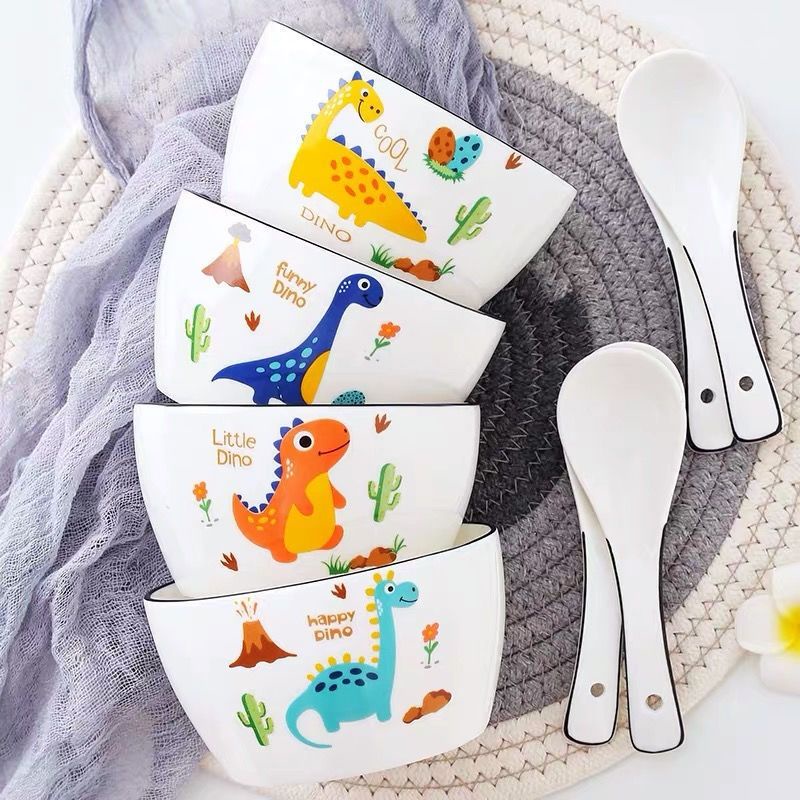 Bát ăn cơm gốm sứ hoạ tiết dễ thương