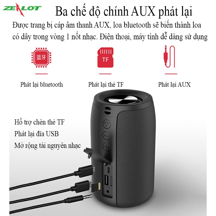 [Mã ELHACE giảm 4% đơn 300K] Loa bluetooth mini Zealot S32 - Hàng chính hãng - Bảo hàng 12 tháng