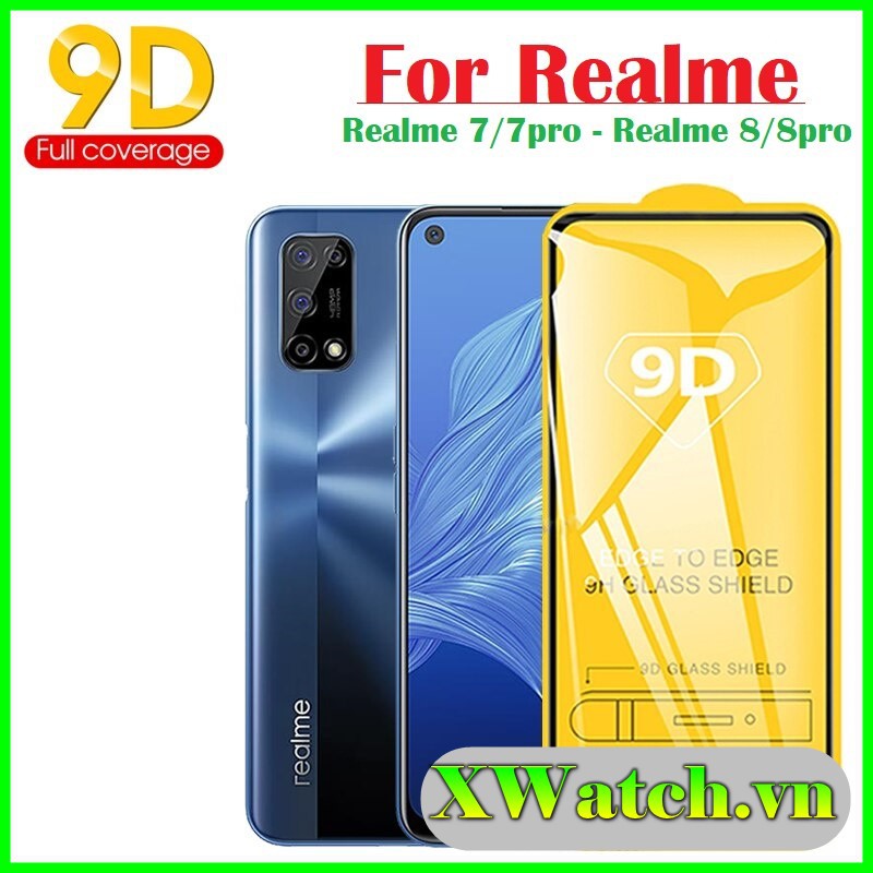 Cường lực Realme 8 Realme 8 pro Realme 7 pro C1 C2 C11 C12 C15 C20 V15 V3 V5 C21 C25 Full màn Full keo