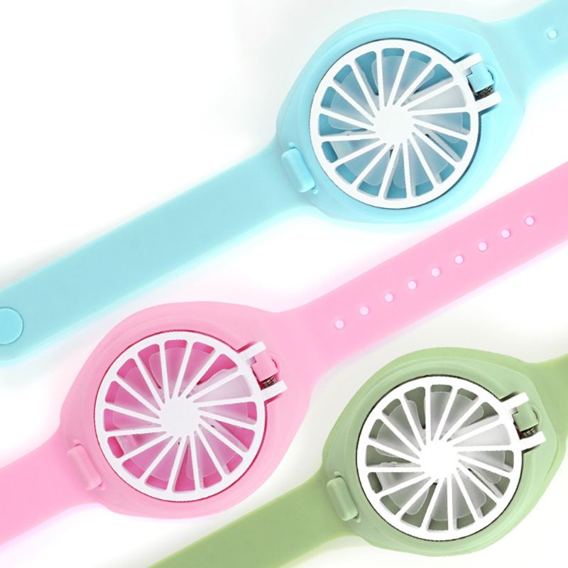 Quạt Làm Mát Đeo Cổ Tay Sạc Cổng USB Dành Cho Trẻ Em