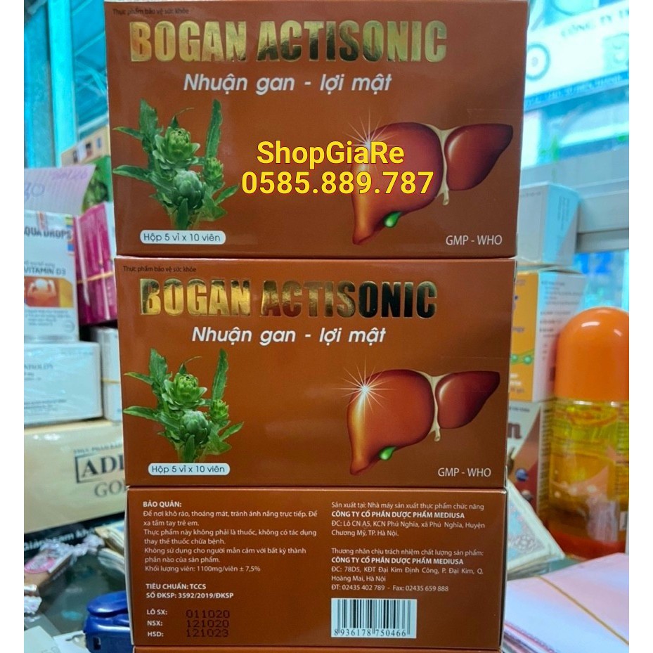 Bogan actisonic nhuận gan lợi mật, Bổ Gan, Mát Gan Giải Độc Gan, tăng cường chức năng gan