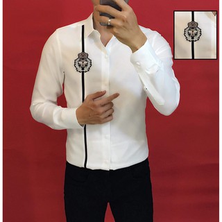 ÁO SƠ MI NAM PHI LỤA Dài Tay ong thêu bosi