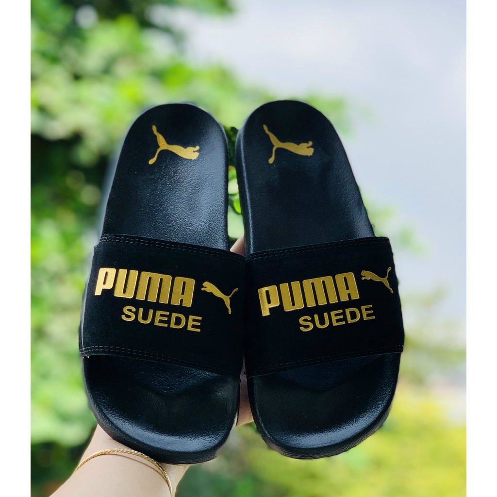 Dép 𝐏𝐔𝐌𝐀 ❤️FREESHIP + Hộp❤️ dép unisex 𝐌𝐋𝐁 quai ngang bóng chày thể thao nam nữ in PUMA da lộn, đế IP cực bền nhiều mẫu