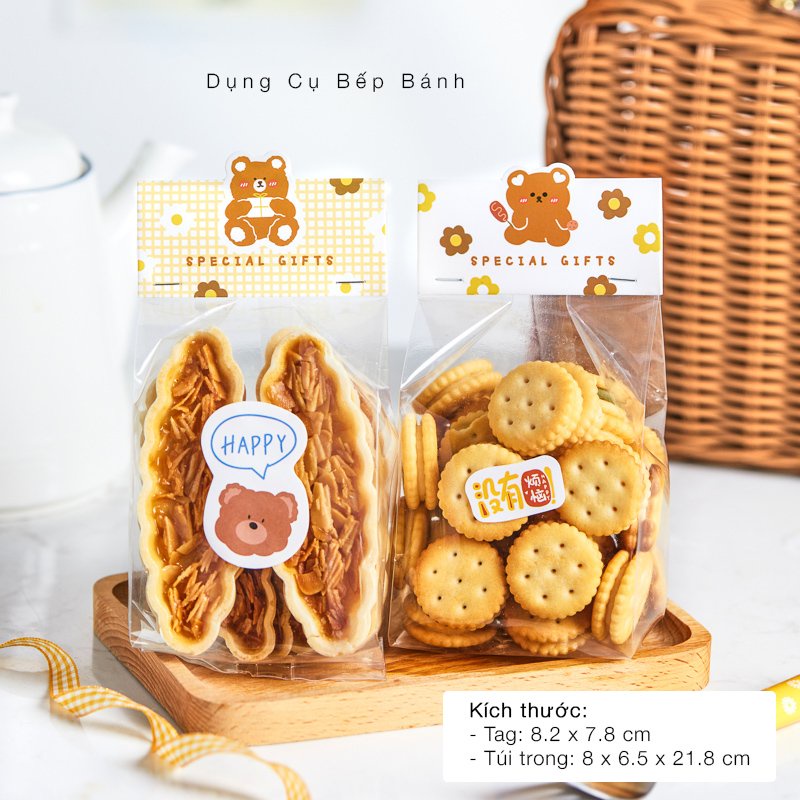 10 Bộ Tag Tặng Kèm Túi Đựng Bánh Cookies Đáng Yêu