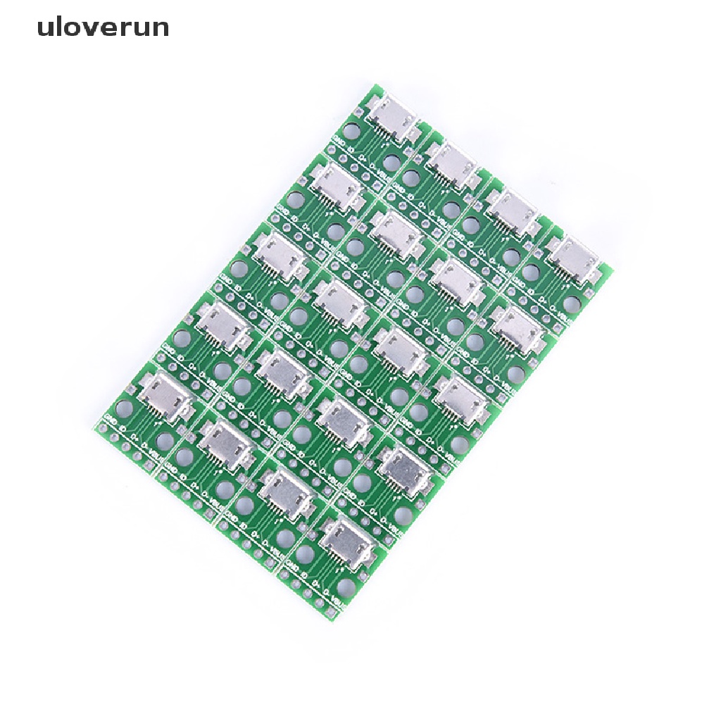 Uloverun Set 20 Bảng Mạch Chuyển Đổi micro usb Sang DIP 2.54mm 5-pin vn