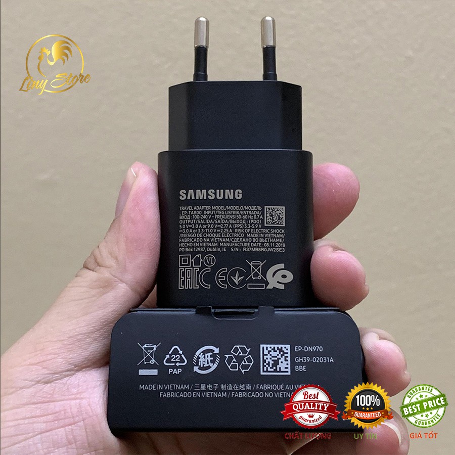 Bộ Sạc Nhanh Samsung 25W Chính Hãng 100% có Bảo Hành 1 đổi 1, tiết kiệm thời gian sạc, bảo vệ máy và pin