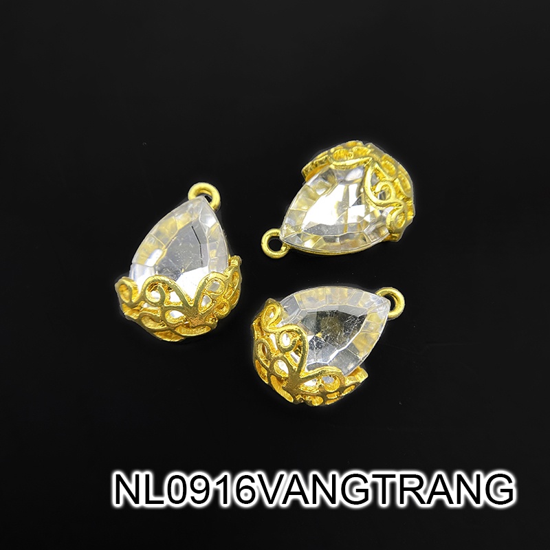 1 hạt giọt nước kèm phiến treo loại lớn 23*16mm nguyên liệu làm trâm làm trang sức cổ trang