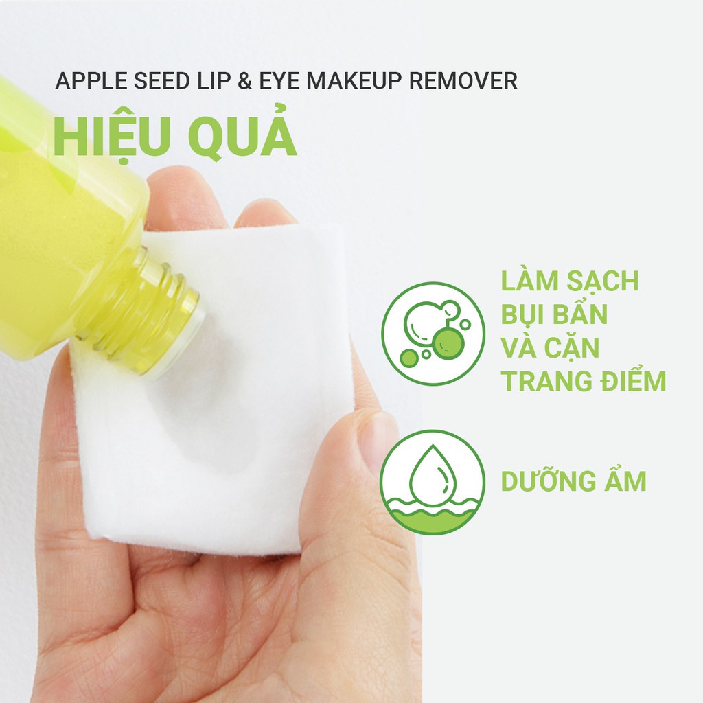 [Bạn mới nhập COSHBM -50% đơn 0Đ] Dầu tẩy trang mắt và môi innisfree Apple Seed Lip & Eye Makeup Remover 100ml