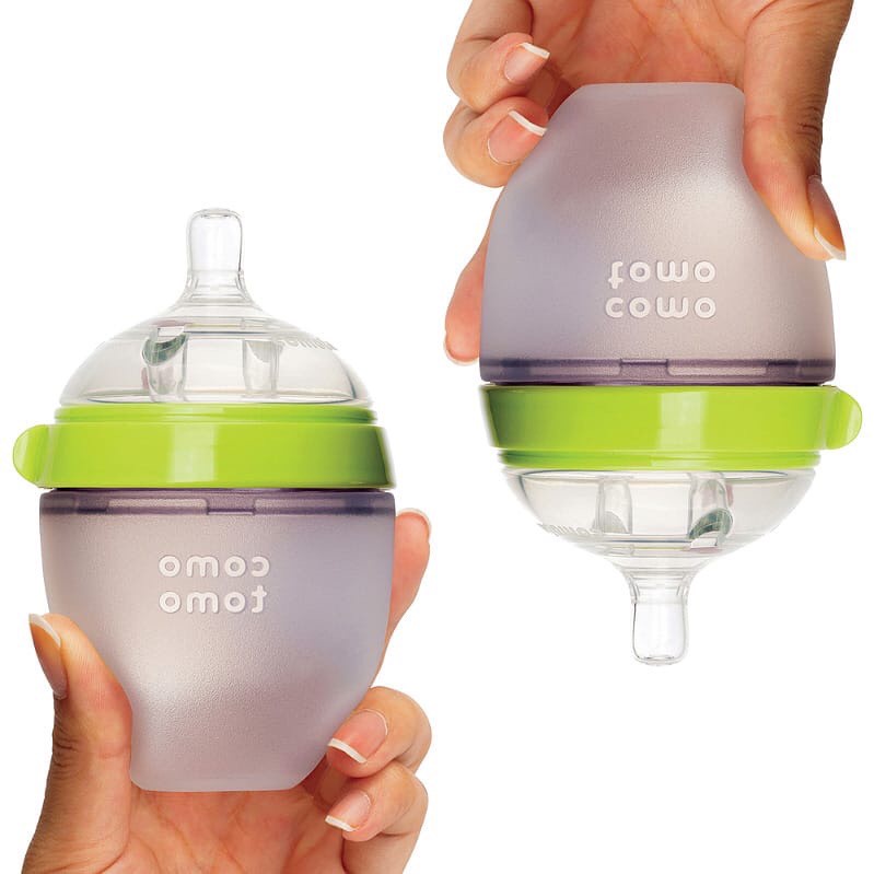 Bình sữa Comotomo chính hãng, núm ti siêu mềm kết hợp núm ti chống sặc an toàn cho bé