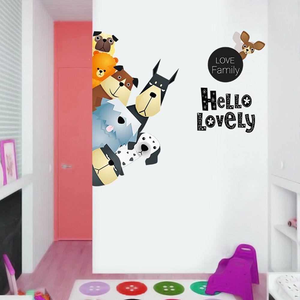 Miếng Dán Cửa Họa Tiết Mèo Hoạt Hình Trang Trí Tủ Quần Áo DIY