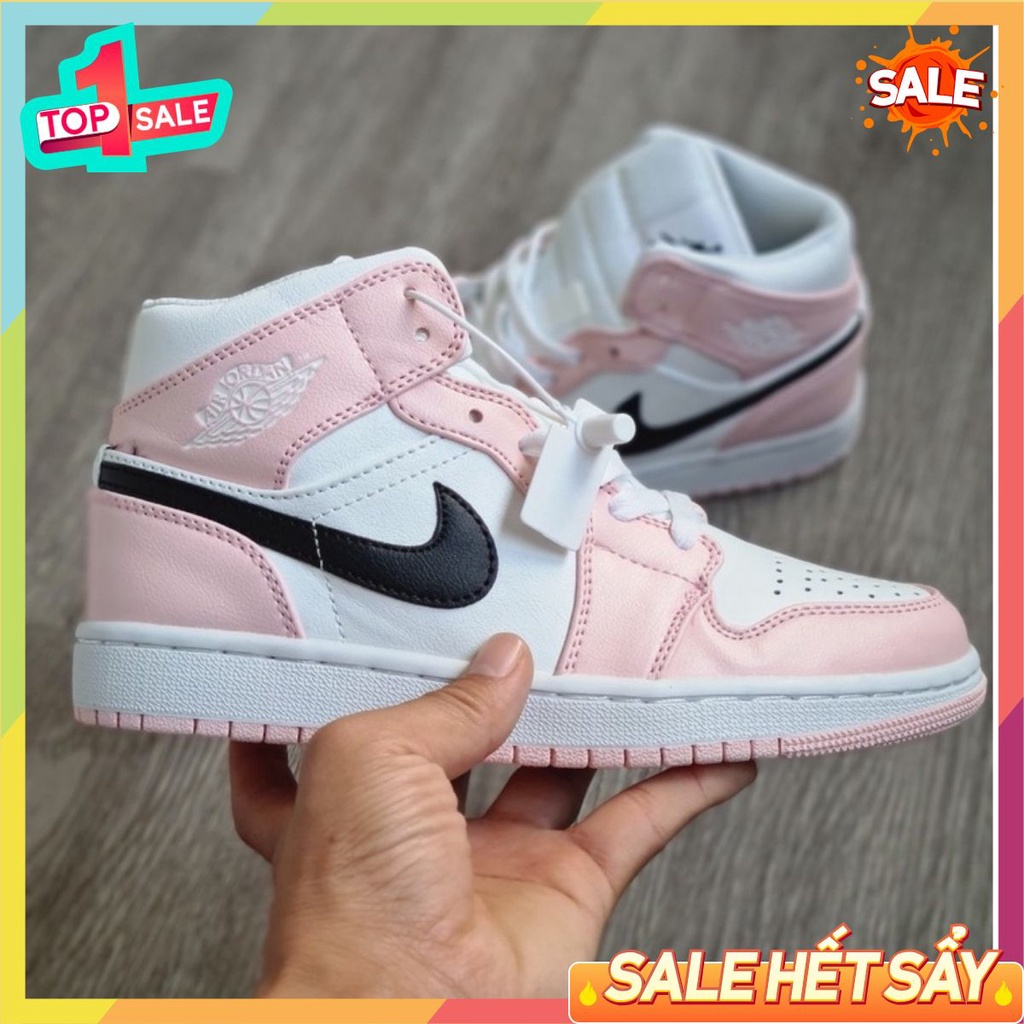 ⚡️FULL BOX⚡️Jordan hồng logo đen - [Tặng chai vệ sinh giày]