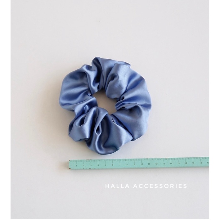 Dây tóc Scrunchies Lụa satin cao cấp nhiều màu HALLA