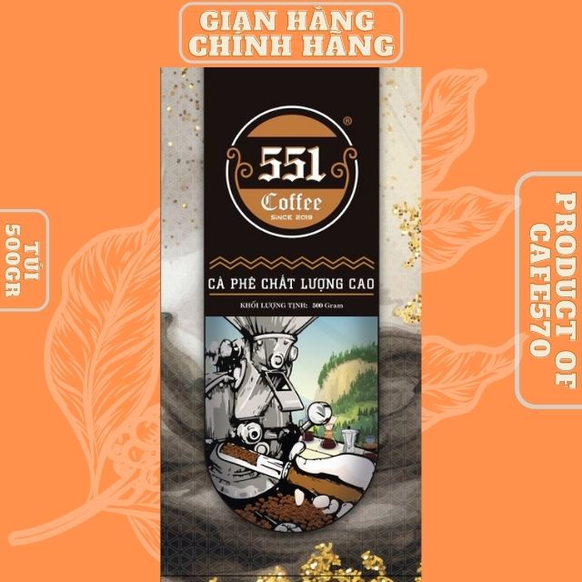 [TẶNG PHIN NHÔM] 500GR Cafe Pha Phin Robusta Honey Chất Lượng Cao 100% Rang Mộc - 551 Coffee