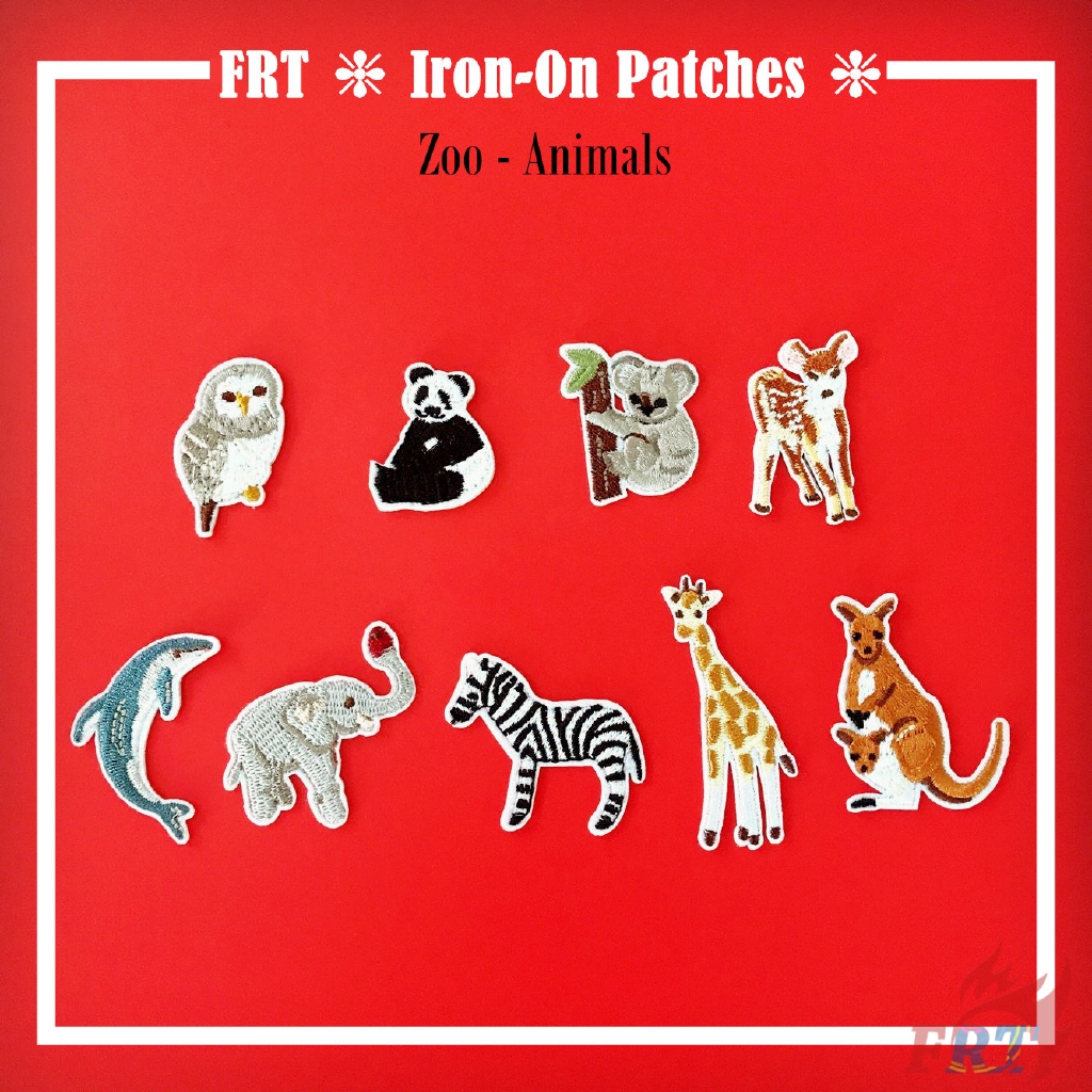 ☸ Zoo - Animals Patch ☸ 1Pc Cute Cartoon Diy Sew on Iron on Badges Patches