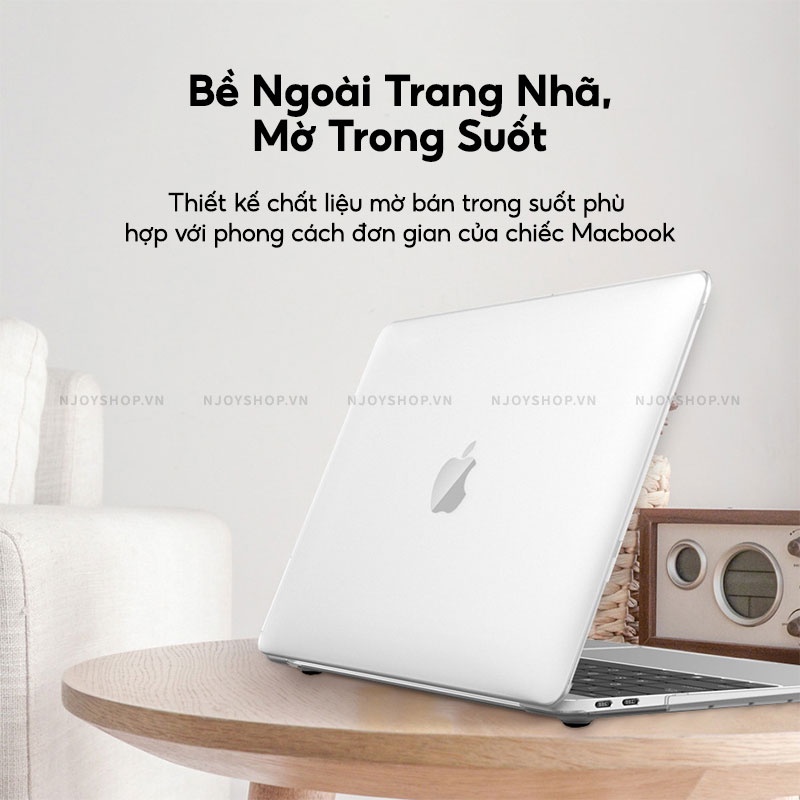 Case Siêu Mỏng WIWU iShield Hard Shell Lưng Nhám Chống Bấm Vân Tay Đế Cao SU Chống Trầy Macbook Air M1 Pro 14.2 16.2