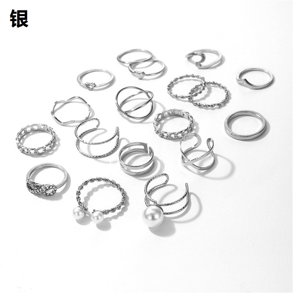 Set 18 nhẫn nhiều kiểu dáng thiết kế đơn giản thời trang cho nữ