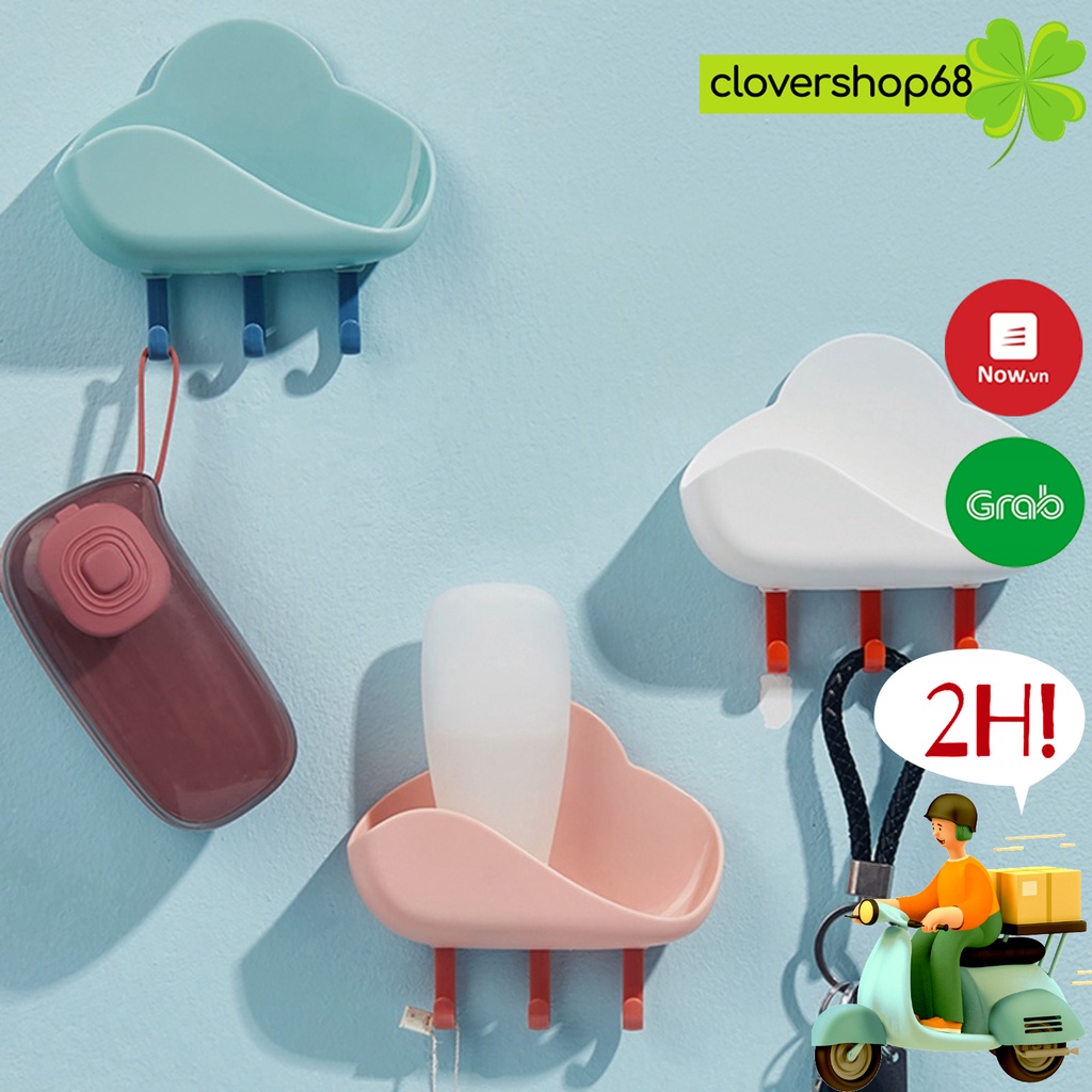 Kệ đựng xà bông hình đám mây - Kệ dán tường nhà vệ sinh đa năng trang trí nhà cửa Clovershop68