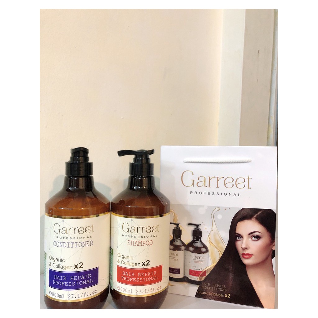 Dầu Gội Xả Garreet Dung Tích 800MLx2 Siêu Mượt, Ngăn Rụng, Kích Mọc, Phục Hồi Tóc