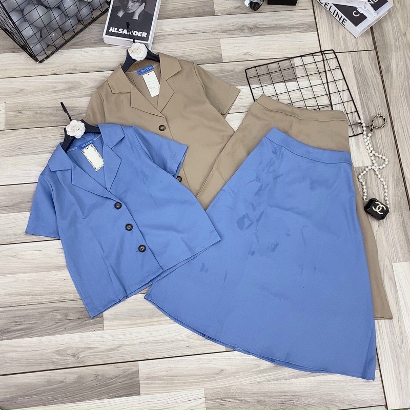 set blazer+ chân váy dài phong cách Hàn Quốc/ Set đồ sang trọng, nữ tính/ đồ công sở